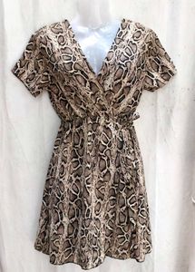 I. Snake Print Wrap Dress