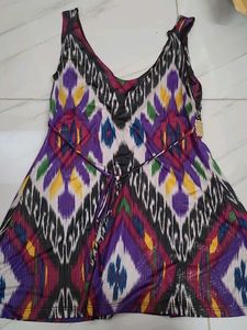 Vibrant Patterned Sleeveless Dress