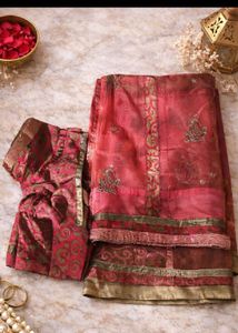 Embroidered Net Saree