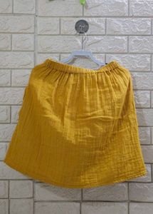 Mustard Yellow Button-Up Skirt