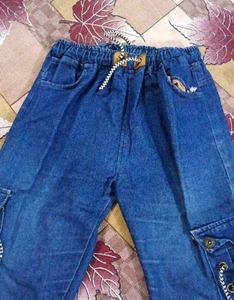 Stylish Denim Pants with Eyelet Detail