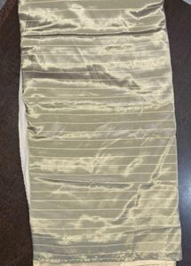 Cream-Gold Luxurious Satin Silk Saree
