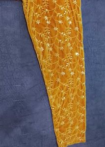 Golden Embroidered Velvet Blouse