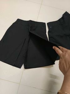 Black Tailored uniform Skorts