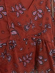 y2kRed Floral Print top