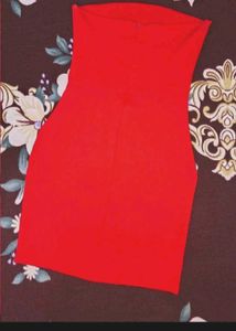 Chic Red Strapless Mini Tube Dress