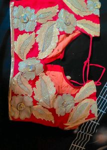 Red Embellished Ethnic Blouse like used only once