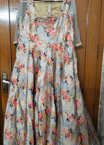 Floral Print Anarkali Gown