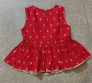 Babyhug Red Girls Lehenga Choli Set