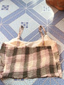 Crop Top In Pink Colour With Paded