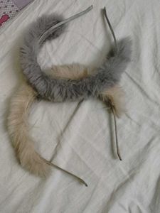 Fluffy Faux Fur Hair Band – Combo Pack of 2