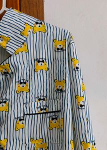 Cute Bear Striped Pajama Top