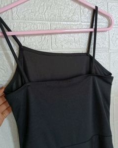 Sleeveless Black Bodycon Dress With Slit