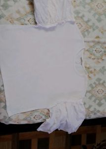 White Ruffle Sleeve Top