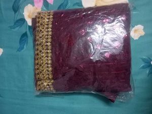 Elegant Dark Brown Saree