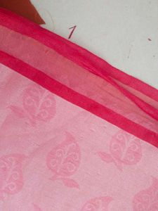 Elegant Pink Saree with Intricate Print