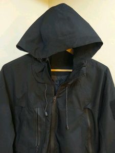 Men's Black Hooded Jacket