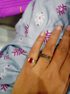 Elegant Red Stone Ring(925 pure silver)