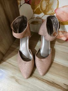 Elegant Glitter Heels with Ankle Strap