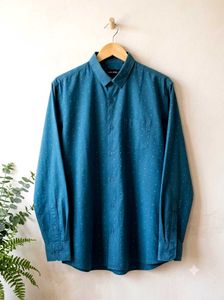 Teal Printed Full Sleeve Shirt