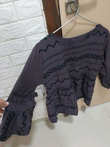 Purple Indie Peplum Top