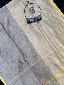 Ivory Dupatta with Gold Border | Festive Ethnic