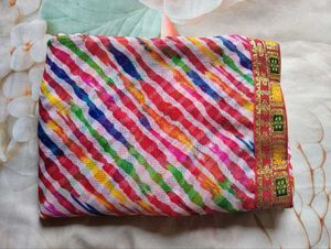 Vibrant Striped Saree