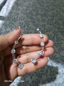 Sparkling Silver Ear Climbers
