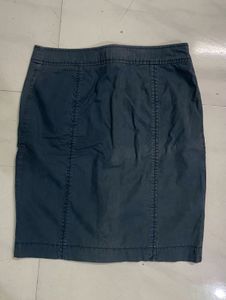 Button-Front Utility Skirt
