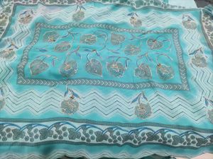 Elegant Blue Floral Saree