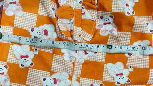 Cute Orange Bear Print Jumpsuit