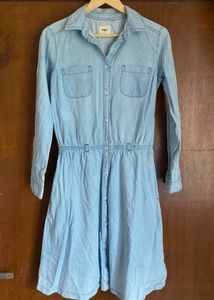 Light Blue Denim Shirt Dress