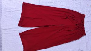 Women's Red Wide Leg Palazzo Pants