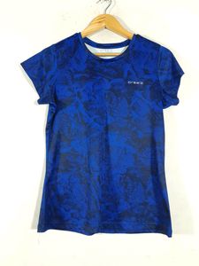 Grey Printed Casual Active T-Shirt (Women's)