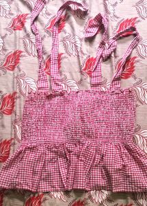 Gingham Smocked Tank Top