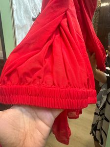 Adi By Adtya Khandelwal Red Net &amp; Velvet Anarkali