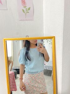 SALE:- Cute Blue Bow Sweater