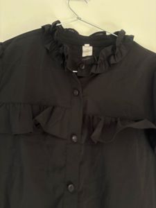 Ruffled Black Blouse
