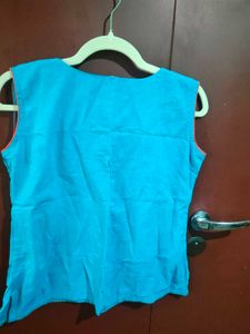 Embroidered Blue Top