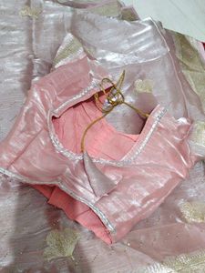 Pink Organza saree with blouse