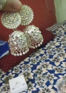 Elegant Jhumka Earrings with Pearls