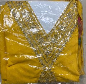 Vibrant Yellow Kurta Set with Floral Dupatta