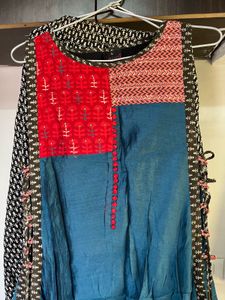 Unique Patchwork Sleeveless Kurta