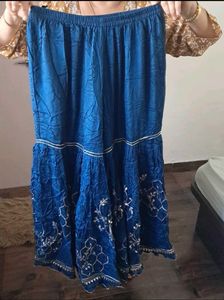Blue Sequined Set with Bell Sleeves