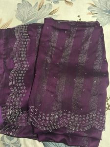 Stunning Purple Saree with Embellishments
