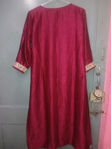 Libas Purple kurta with embroidery yoke