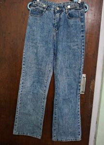 Womens Light Wash Wide Leg Jeans