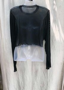 56209. Sheer "Angel" Crop Top