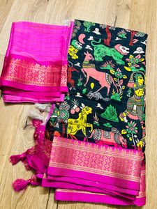 Kalamkari Print Silk Saree