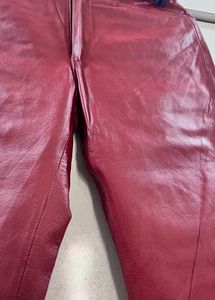 Maroon Faux Leather Pants